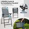 Patio Folding Bar Stool Set Of 4 With Metal Frame And Footrest